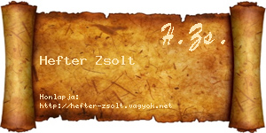 Hefter Zsolt névjegykártya